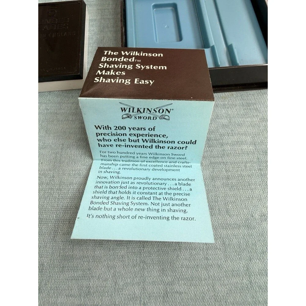 VTG Wilkinson Sword Bonded Razor System 5 Blades Case & Instructions England UK